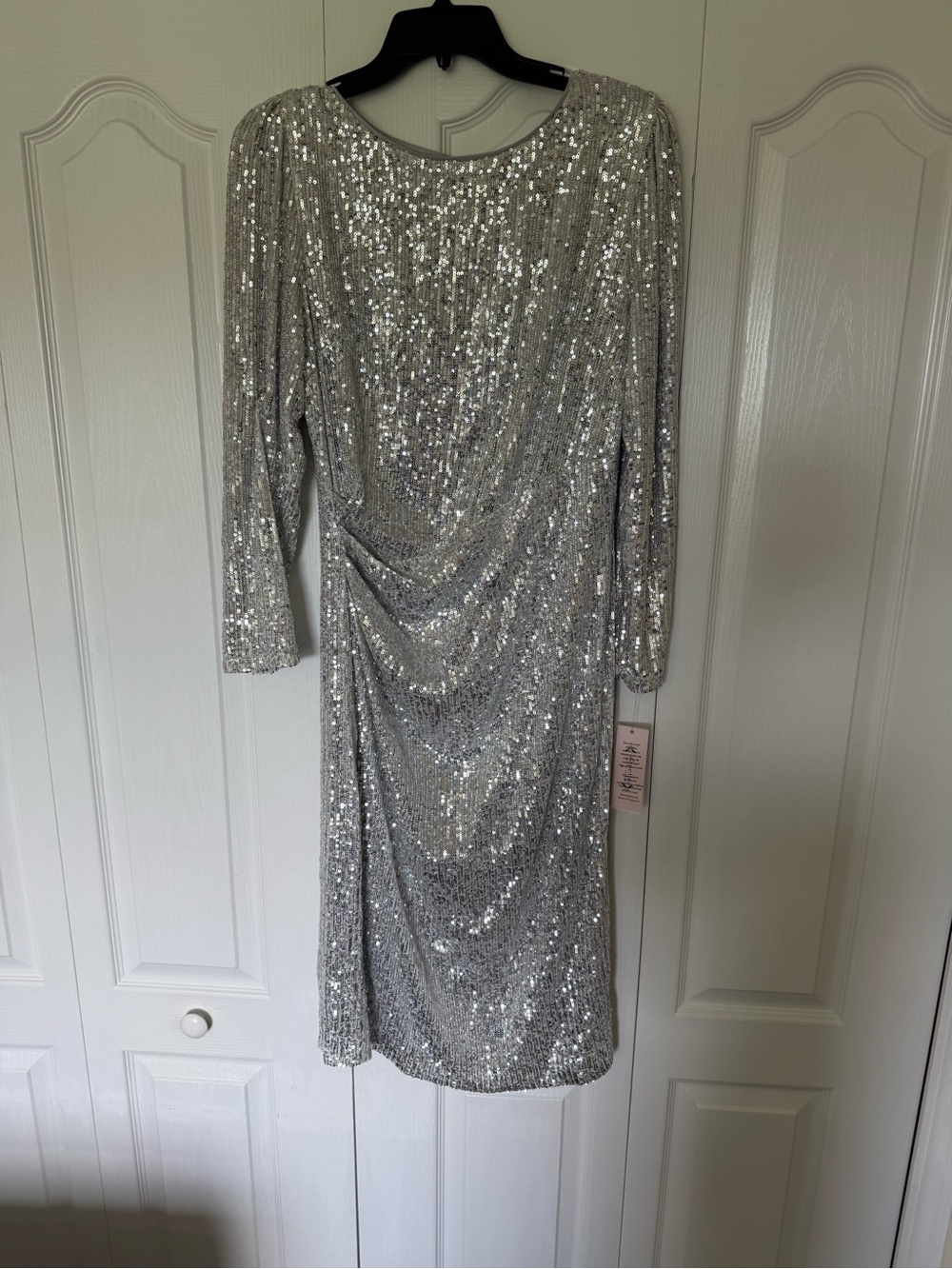 Nanette Lepore Silver Sequin Midi Dress